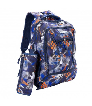 Ghiozdane - Ghiozdan scoala Mesco, 4 compartimente si penar, Multicolor, 44 x 32 x 16 cm