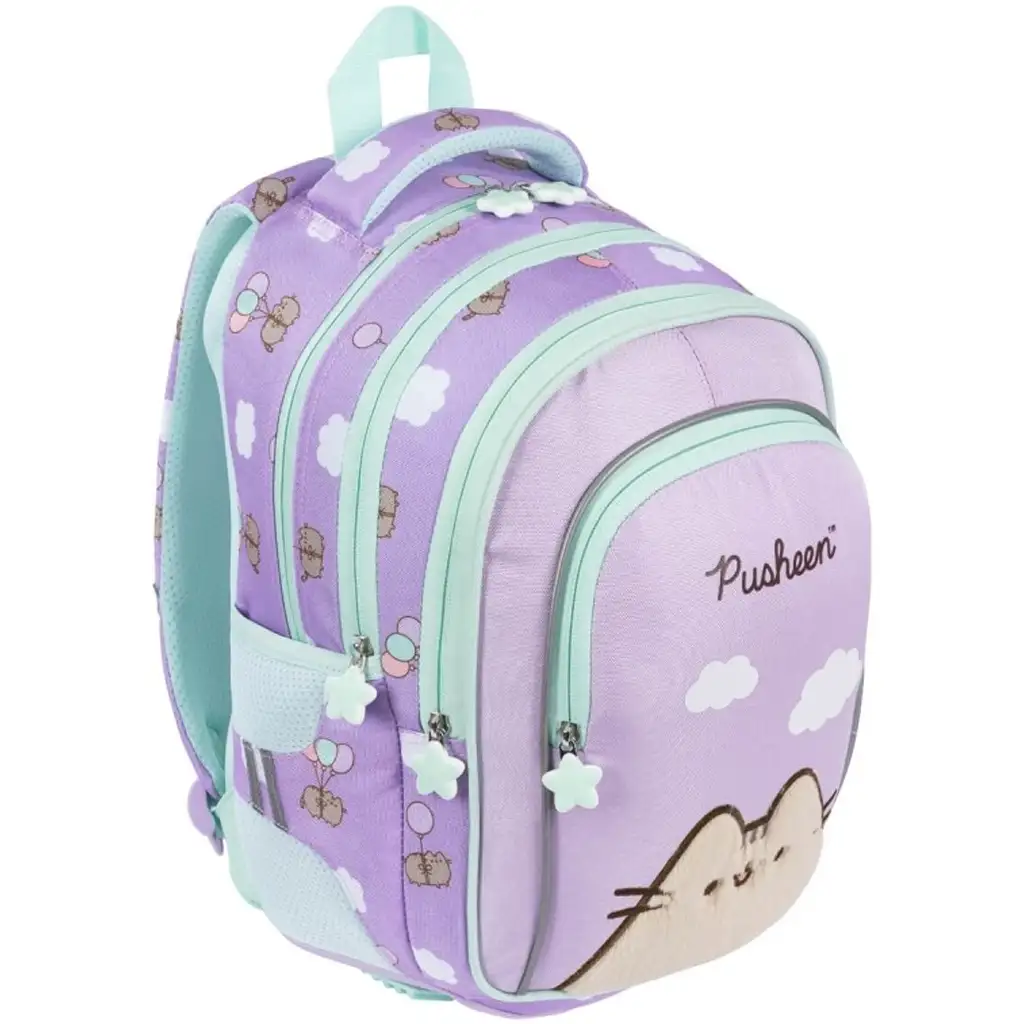 Rechizite Școlare - Ghiozdan scolar 4 compartimente Pusheen Lila 40x29x18