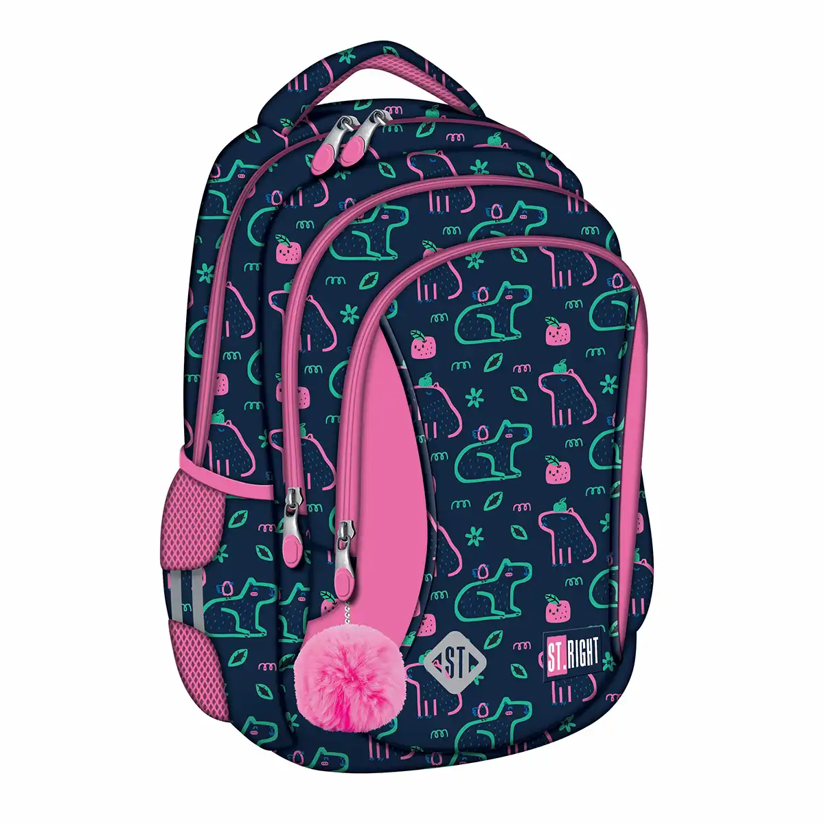 Rechizite Școlare - Ghiozdan scolar Majewski ST Right, Capybara, 3 compartimente, 39x27x17 cm