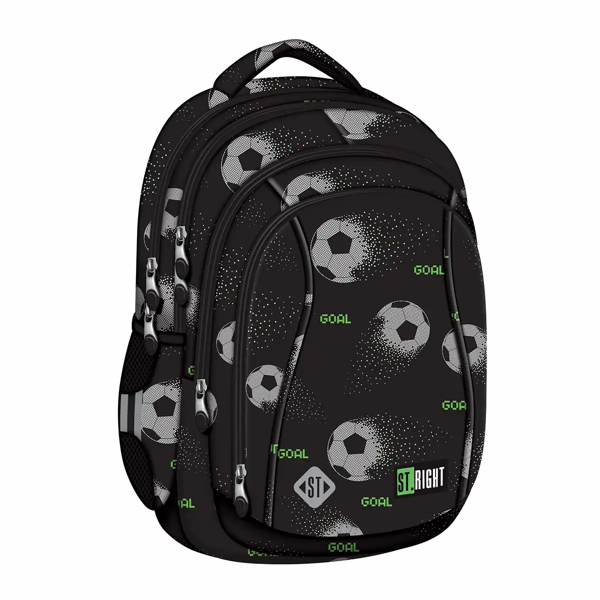 Rechizite Școlare - Ghiozdan scolar Majewski ST Right, Pixel Balls, 4 compartimente, 43x32 cm