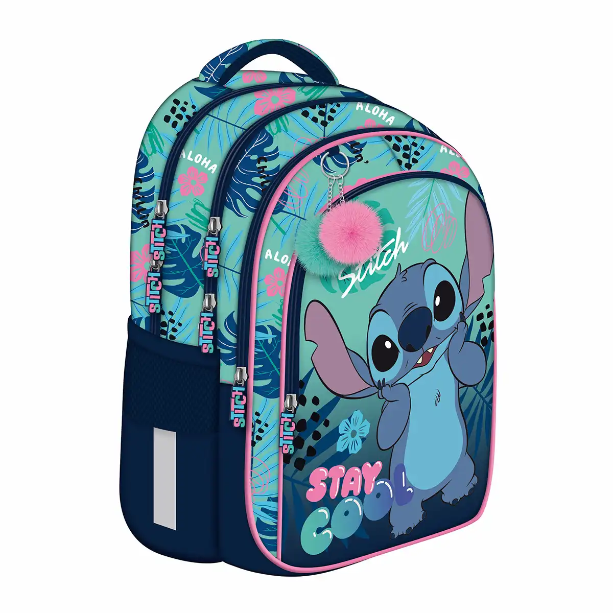 Rechizite Școlare - Ghiozdan scolar Majewski ST Right, Stitch Stay Cool, 4 compartimente, 40x28x18 cm