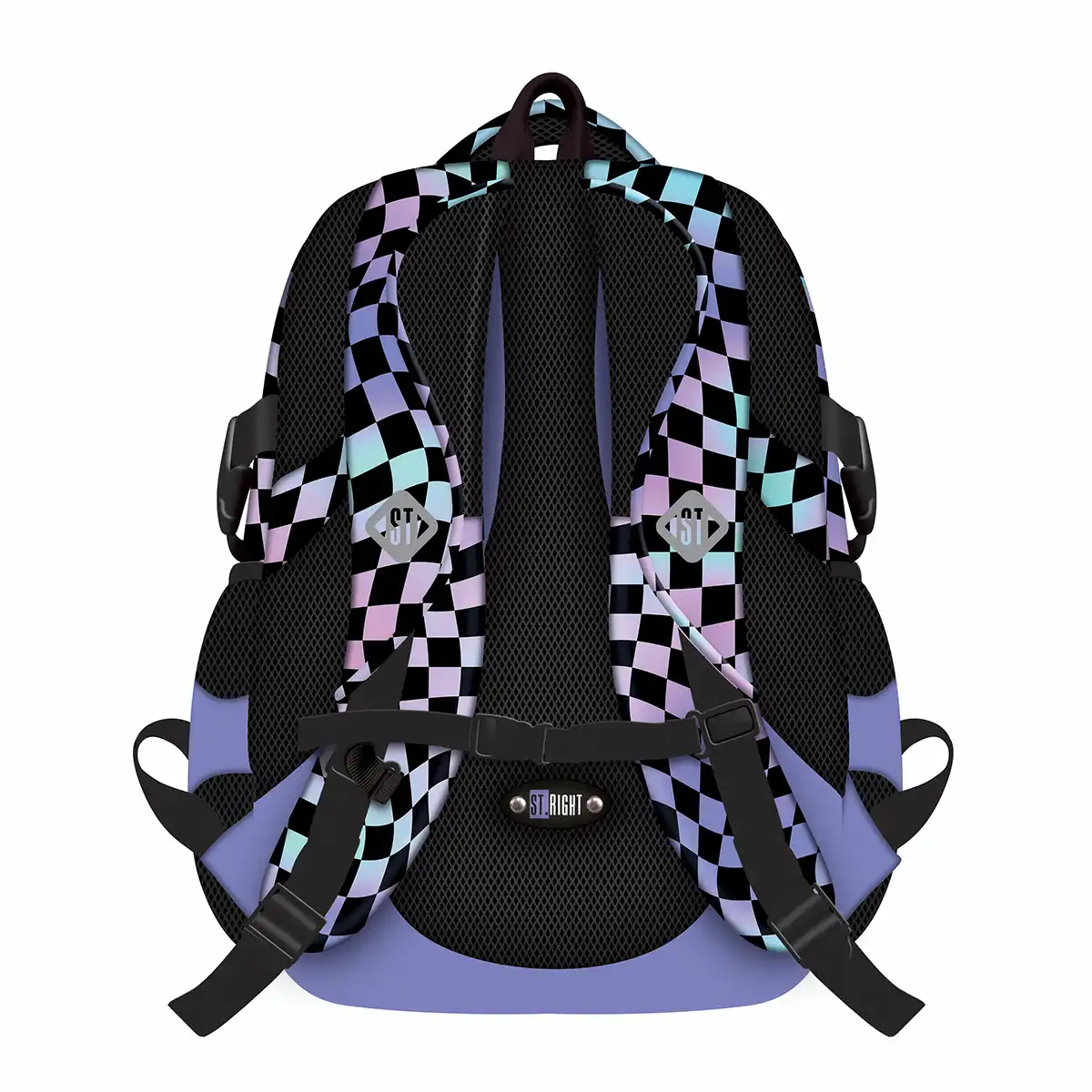 Ghiozdan scolar Majewski ST Right, Wavy Chessboard, 4 compartimente, 43x32x21 cm [1]