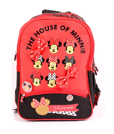 Rechizite Școlare - Ghiozdan Scolar Minnie Mouse 42cm Rosu-Negru