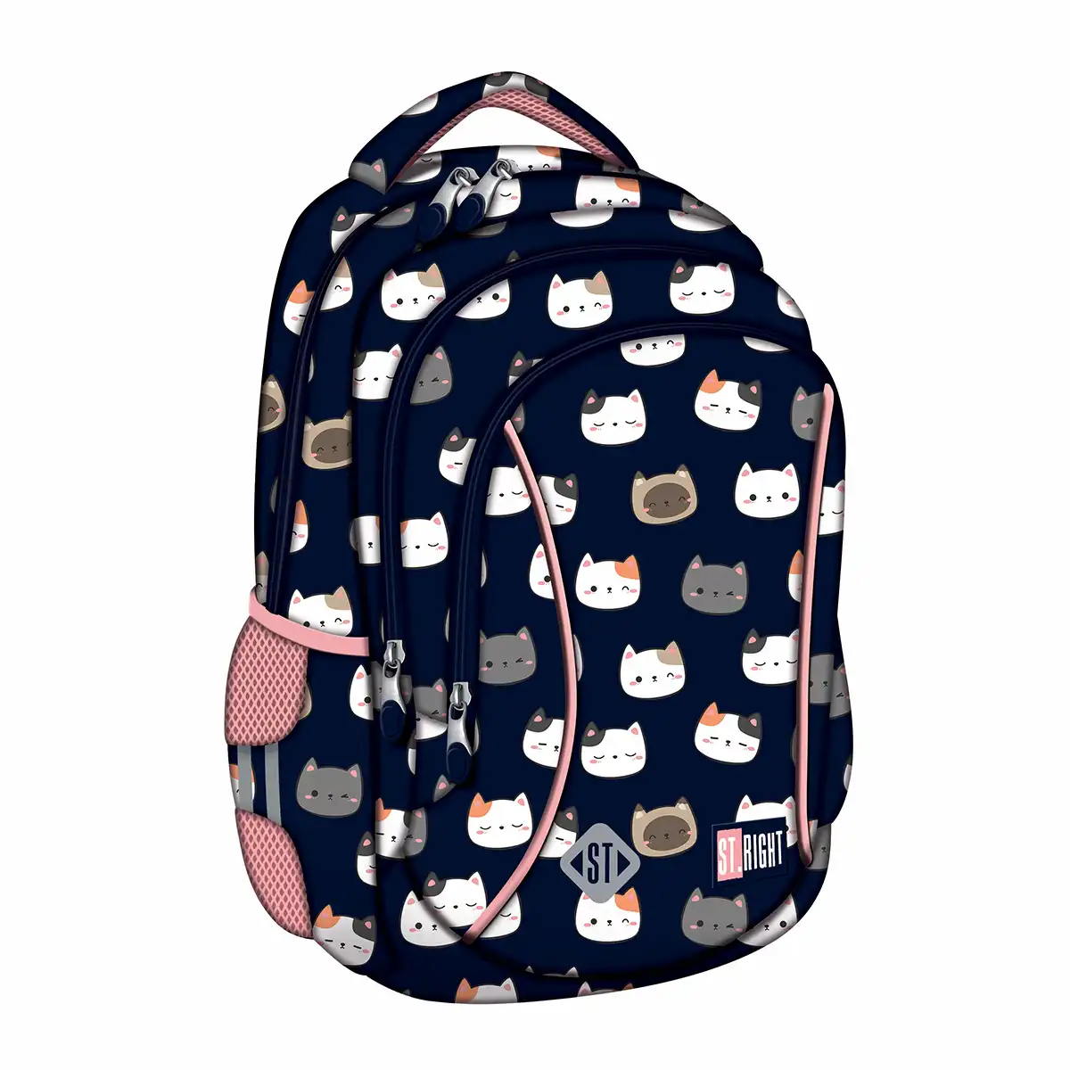 Rechizite Școlare - Ghiozdan scolar ST Right Cute Kitties 3 compartimente, 39x27x17 cm