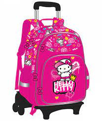 Ghiozdane - Ghiozdan Scolar Troller Hello Kitty Roz 42cm