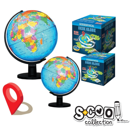 Rechizite Școlare - Glob pamantesc cu lumina, 20 cm - S-COOL