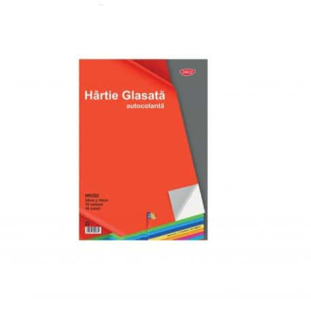 Hartie Creponata și Glasată - Hartie glasata autocolanta lucioasa 240x340mm