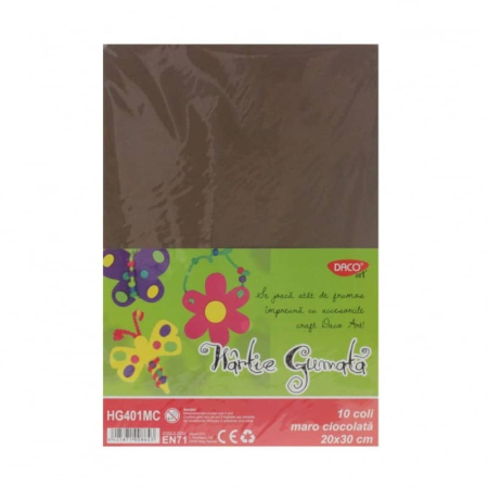 Creative & hobby - Hartie Gumata 10 coli, Daco Maro Chocolate (HG401MC)