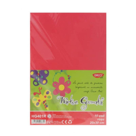 Creative & hobby - Hartie Gumata 10 coli, Daco Rosu (HG401R)