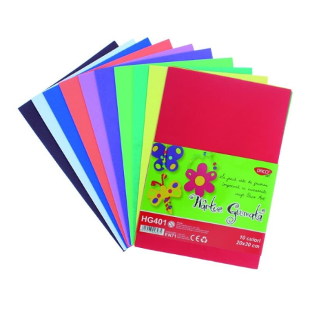 Creative & hobby - Hartie Gumata 20x30CM, 10 Coli, 10 Culori