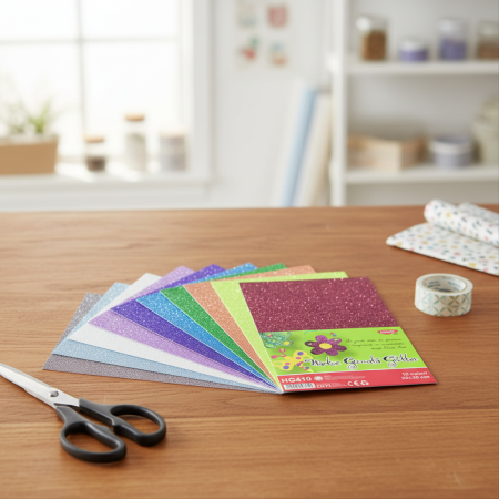 Hartie gumata glitter 10 coli 10 culori DACO (HG410) [1]