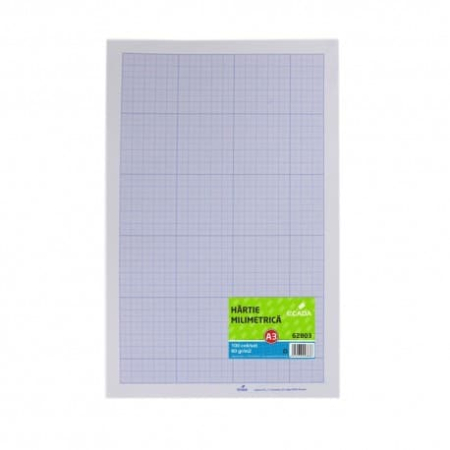 Hârtie & Produse din Hârtie - Hartie milimetrica A3 ECADA set 100