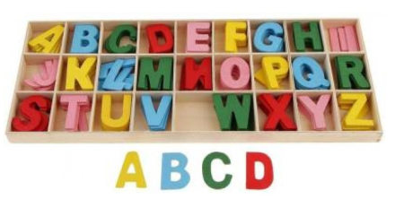 Accesorii Scolare - Litere Colorate din Lemn 26x4