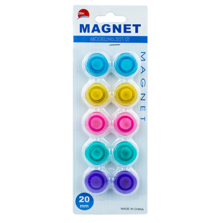 Magneți - Magneti color, rotunzi, 20mm, 10 buc/set