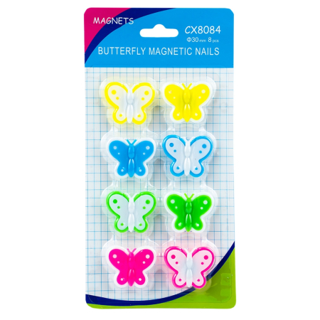 Magneți - Magneti fluturas, 30mm, 8 buc/set