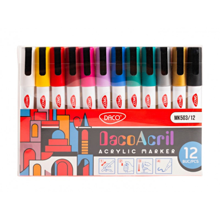 Markere acrilice - Marker Acrilic DACO, Set 12