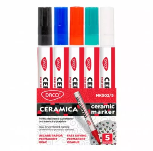 Markere permanente - Marker Ceramica Set 5 Daco