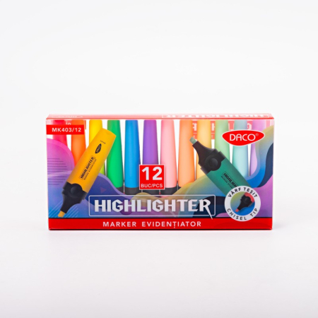 Textmarkere - Marker evidentiator set 12 DACO MK403/12