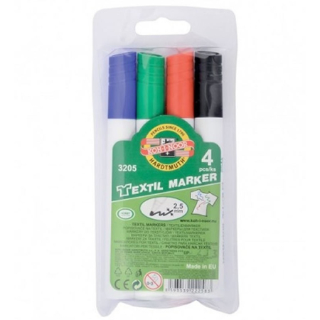 Markere permanente - Marker pentru textil, set de 4 culori