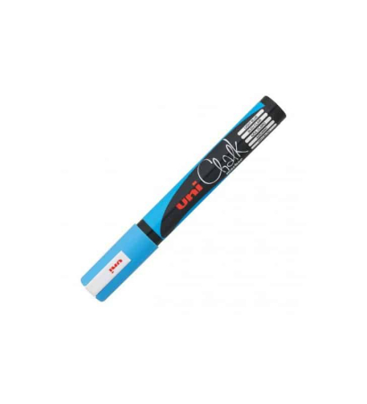 Instrumente de Scris - Marker UNI Chalk PWE-5M, cu creta lichida, 1.8-2.5 mm, bleu
