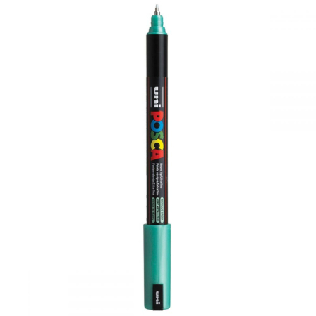 Markere Posca - Marker UNI Posca, 0.7 mm, varf fin metalic, Verde