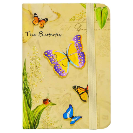 Agende si Calendare - Notes A5 Cu Elastic, 80 file, Fluturasi