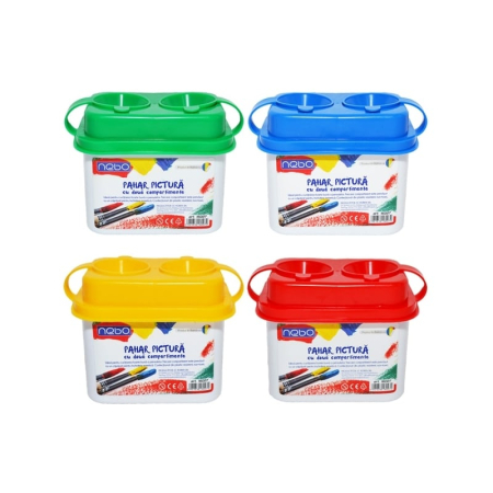 Accesorii pentru pictură - Pahar pentru pictura cu 2 compartimente - NEBO