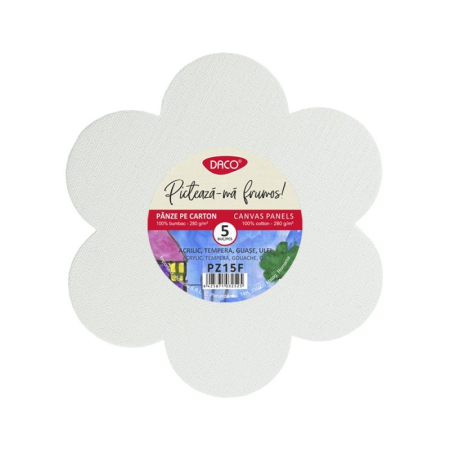 Materiale Pictura - Panza pictura pe carton Model floare Set 5, Daco
