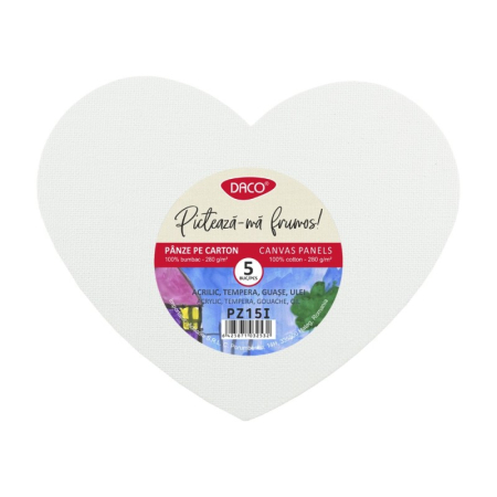 Materiale Pictura - Panza pictura pe carton Model inima Set 5, Daco