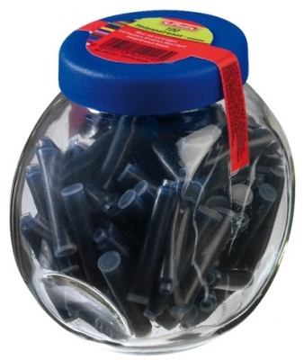 Patroane - Patroane Cerneala Stilou Albastre mici, 100 buc/borcanas sticla