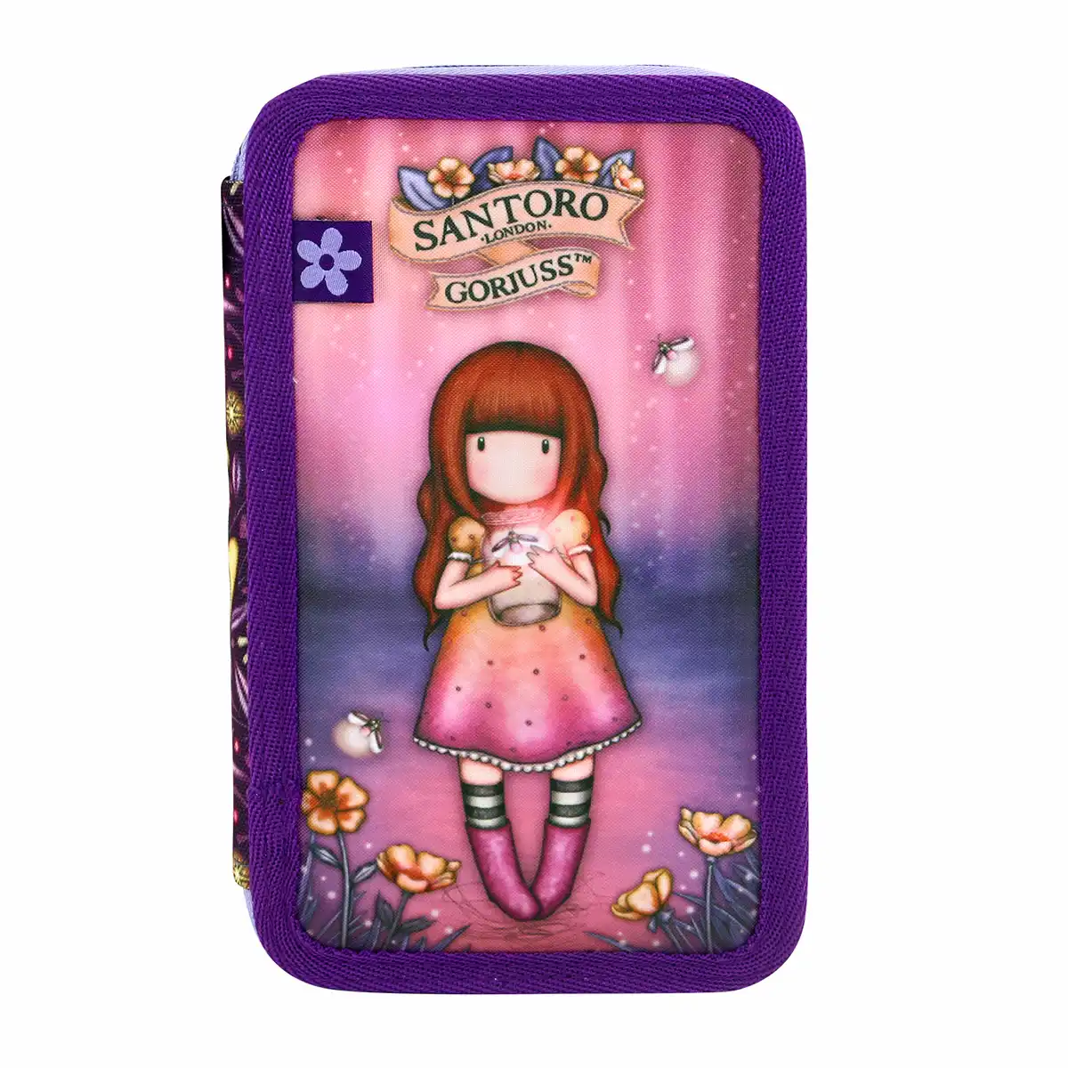 Penare - Penar echipat Gorjuss, 3 compartimente Firefly Dawn, 12x21x6 cm