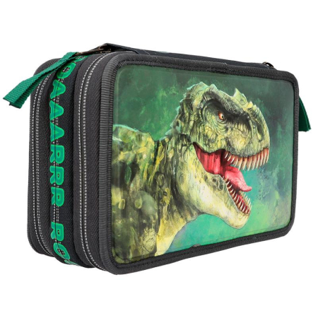 Penare - Penar triplu echipat 3D Verde Dino World