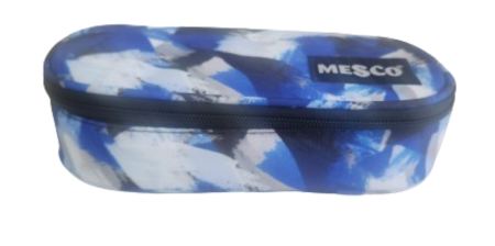 Penare - Penar tubular Mesco, Albastru/Alb, 22x10x6 cm