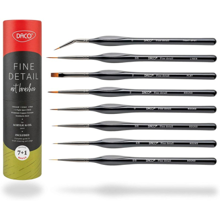 Pensule - Pensule Set 7 plus 1 pentru miniatura si detaliu