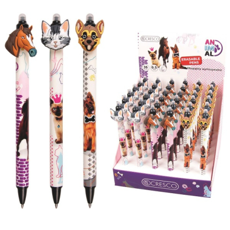 Pix cu gel - Pix cerneala termosensibila Cresco, 0.5mm, diverse modele Animale, 45011-M