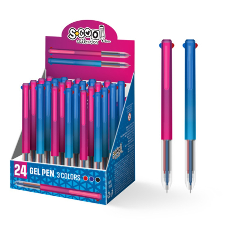 Pix cu gel - Pix cu gel, 3 culori cu mecanism