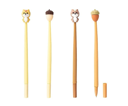 Pix cu gel - Pix din silicon cu gel Strigo, mina 0.5mm albastra - Veverite