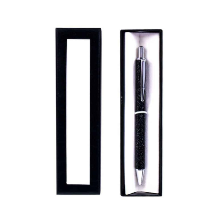 Pixuri - Pix metal sidefat negru in cutie cadou, cu mecanism