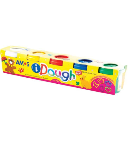 Plastilină - Plastilina Amos iDough, modelaj, 5 bucati/set