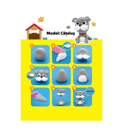 Plastilina iClay MiniClay Amos, model Catelus, 30 g, 4 culori/cutie [1]