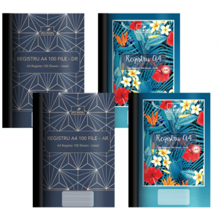 Registre & Formulare - Registru A4 Cartonat, 100file DR, Ecada