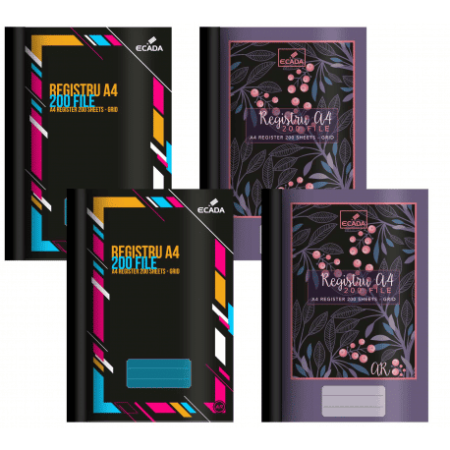 Registre & Formulare - Registru A4 Cartonat, 200file DR, Ecada