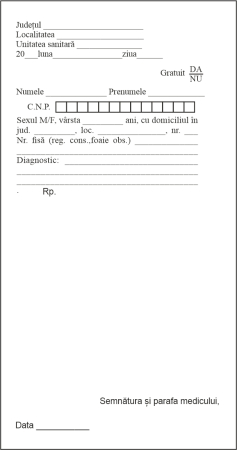 Registre si Formulare - Reteta Medicala