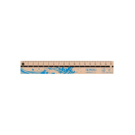 Rigla/Liniar lemn 100% FSC®, 17 cm, diverse motive, seria GREENline [1]