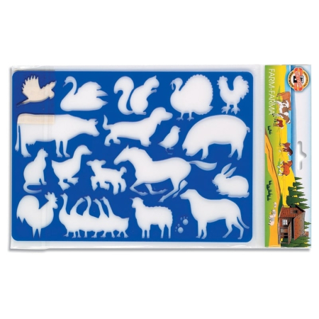 Sabloane plastic - Sablon Animale Ferma, 26,5x18,5 cm - Koh-I-Noor