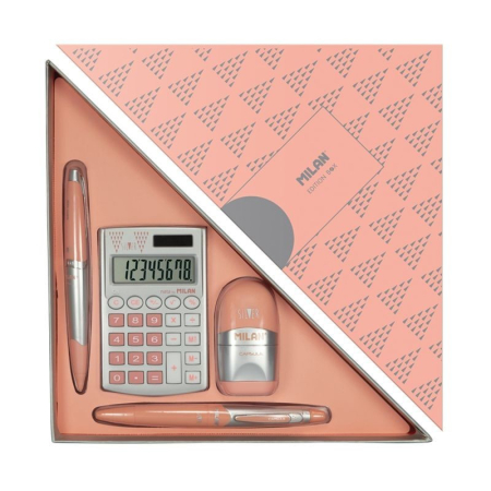 Calculatoare de birou - Set cadou calculator Silver portocaliu Milan