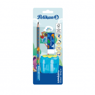 Creioane - Set combino, 1 creion invata sa scrii, ascutitoare si radiera