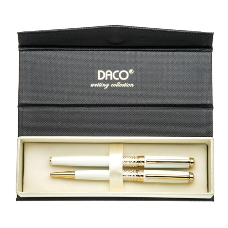 Seturi Instrumente de scris - Set pix și stilou Folclor Alb DACO (SE268W)