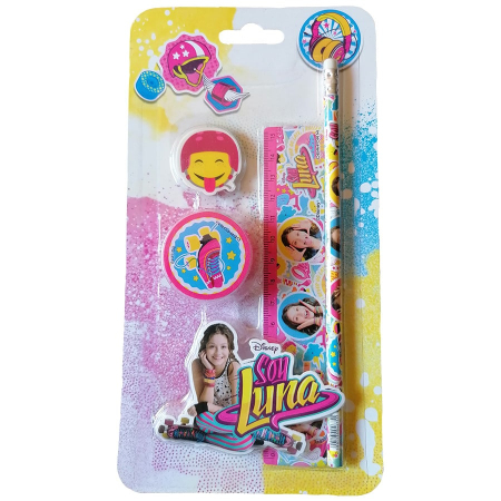 Rigle - Set Scolar Soy Luna - creion, radiera, ascutitoare, rigla
