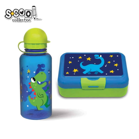 Rechizite Școlare - Set: sticla apa + cutie sandwich, Dino - S-COOL